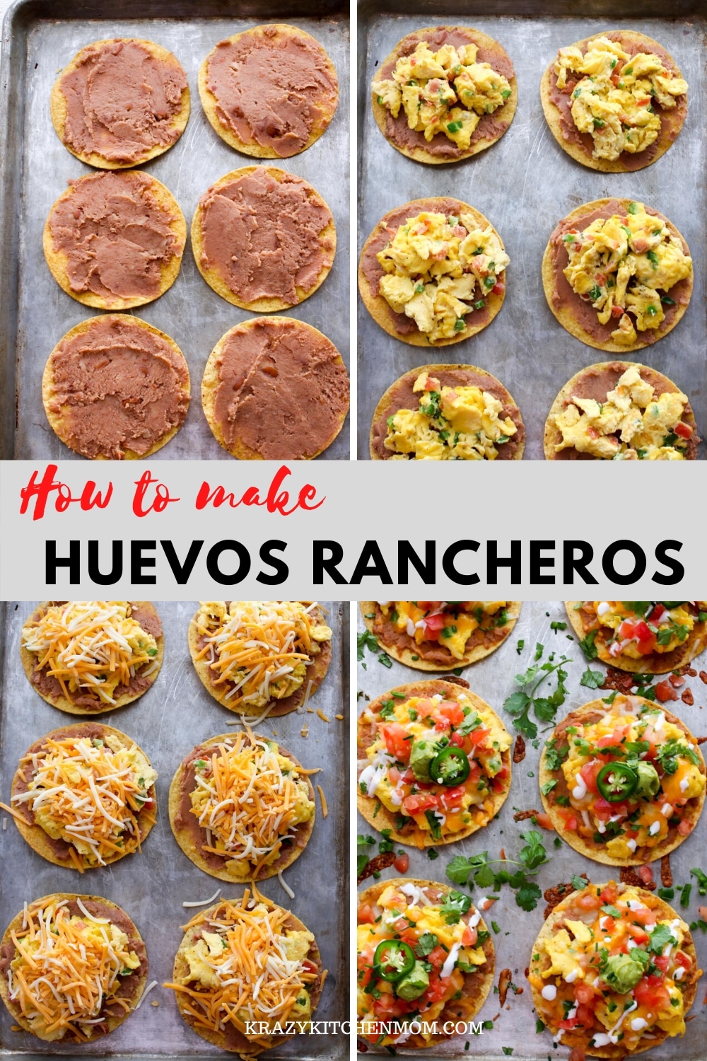 Looking for a way to mix it up for breakfast, brunch, and even dinner? Tostadas are a great way to add a ton of flavor and variety to your weekly menu. Serve these with a side of fresh diced fruit like watermelon or pineapple for a complete meal. via @krazykitchenmom