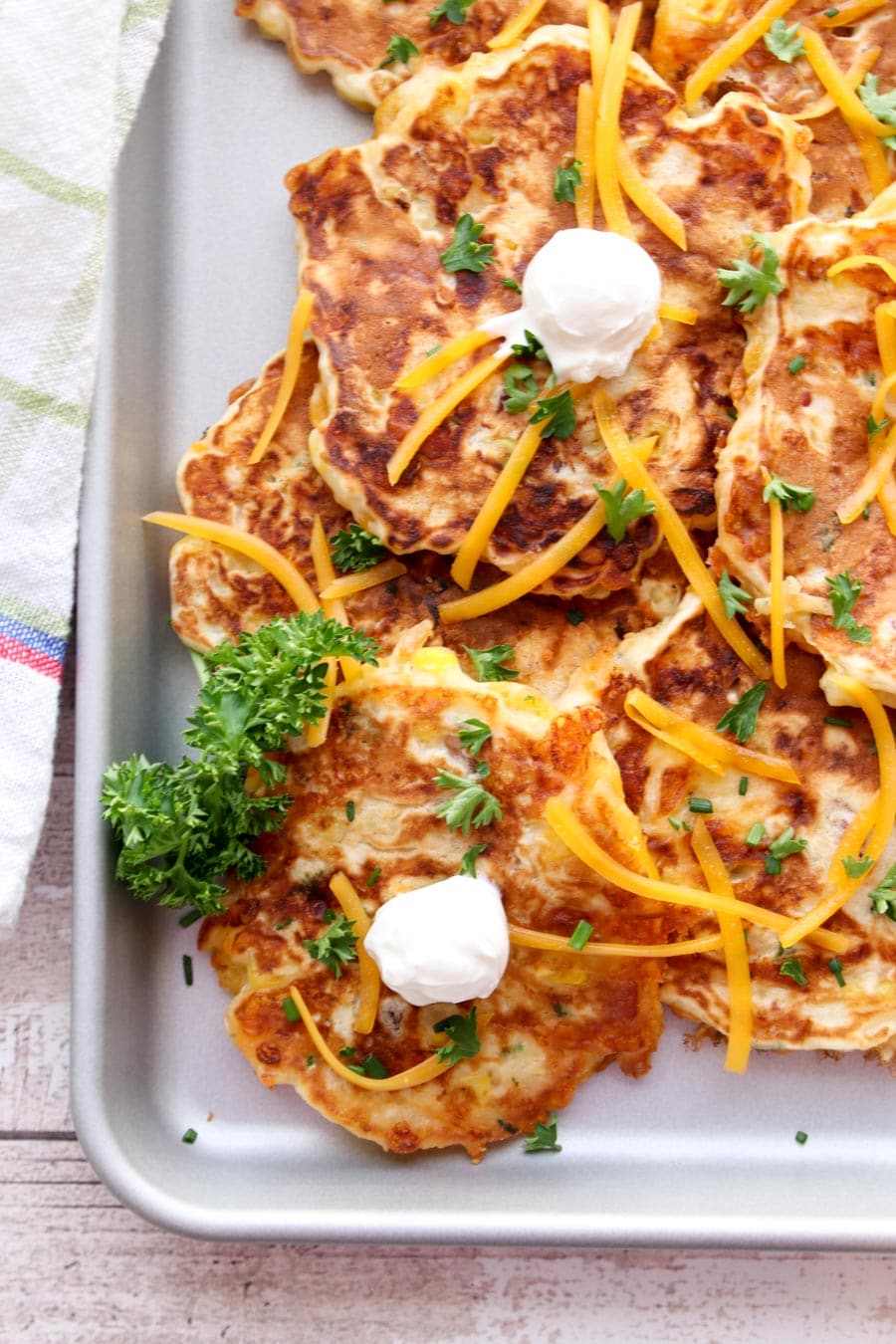 Savoy pancakes on a cookie sheet