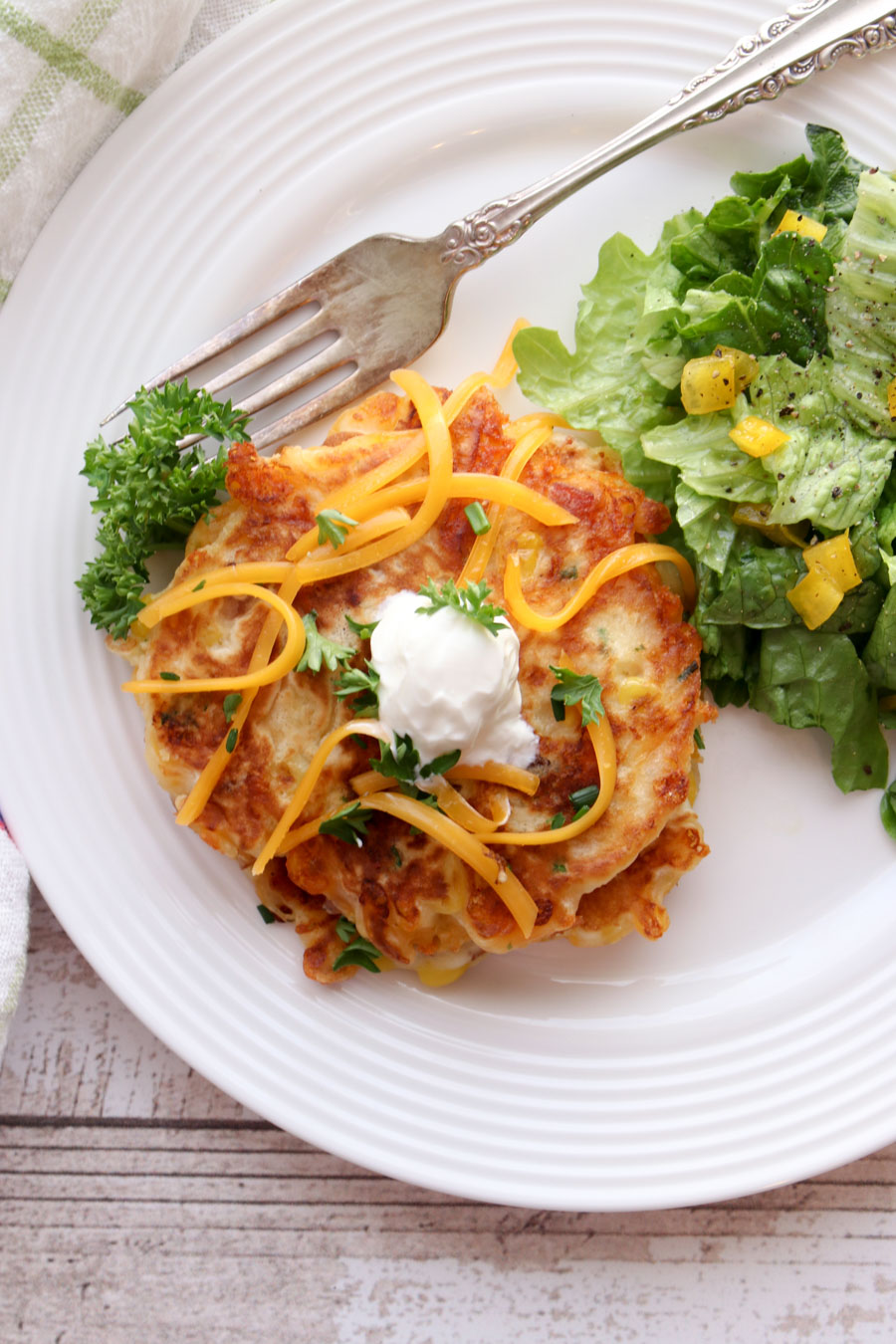 One savory pancake on a plate