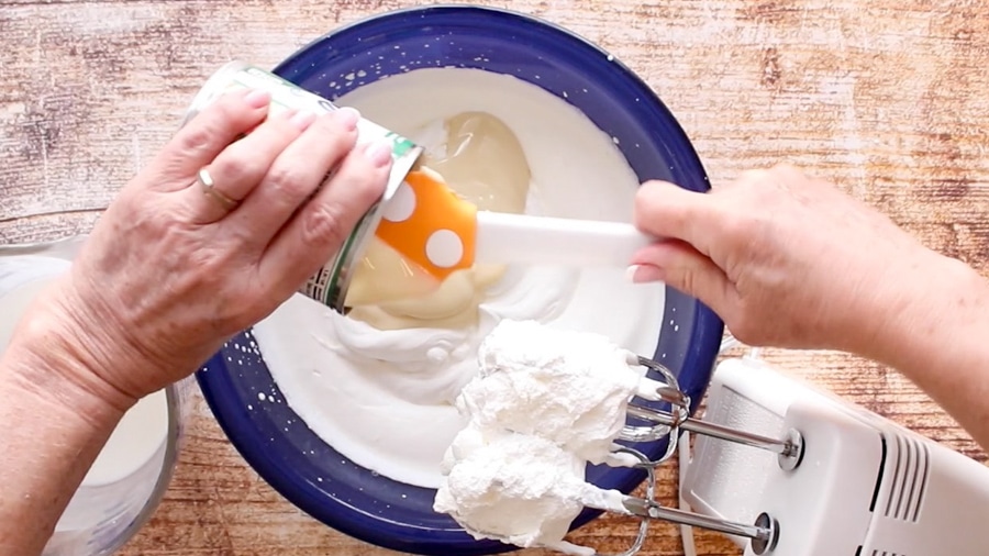 Adding condensed mile to whipped cream