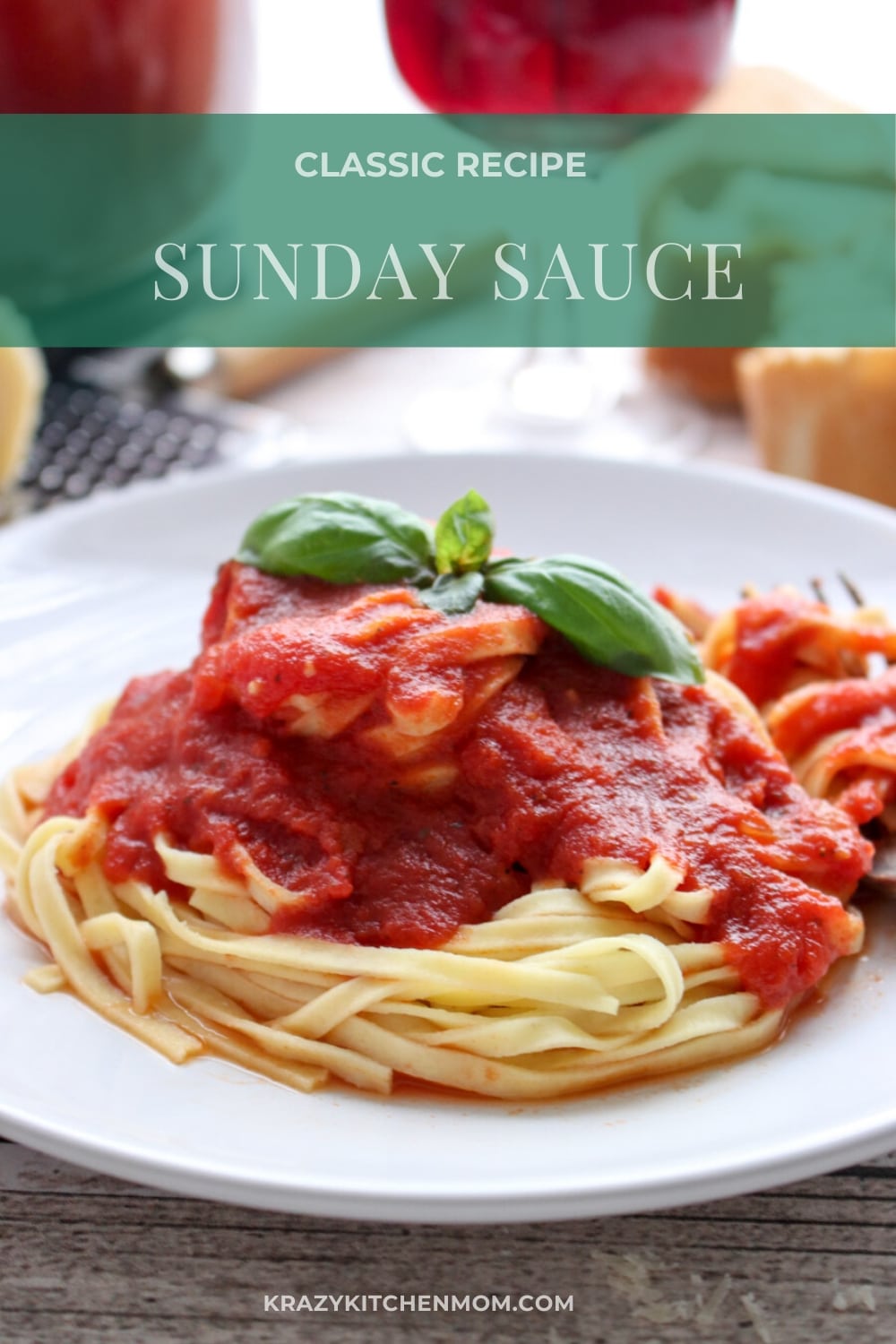 Sunday Sauce Spaghetti Sauce is cooked low and slow for a deep delicious sauce. via @krazykitchenmom