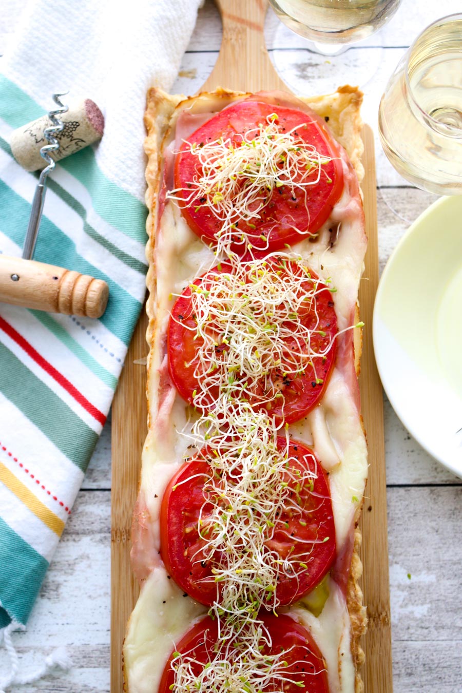 OVER HEAD SHOT OF PUFF PASTRY DELI TART