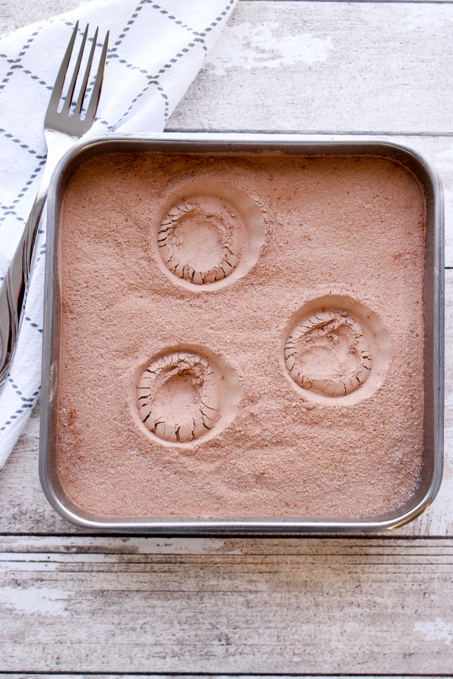 Bowl of dry cake ingredients