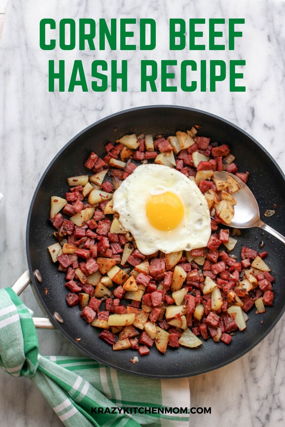 Don't know what to do with leftover corned beef? Make Homemade Corned Beef Hash. With only three main ingredients, it's an easy recipe.  via @krazykitchenmom