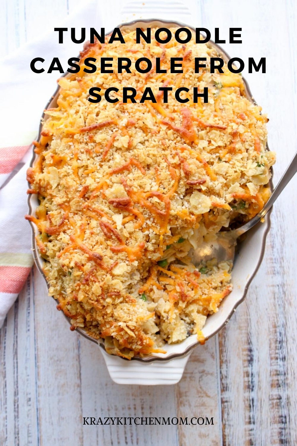 The BEST Tuna Noodle Casserole from scratch is as easy as opening that can of soup. See my step-by-step easy instructions for classic comfort food.  via @krazykitchenmom