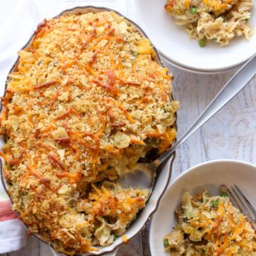 Tuna casserole with two servings