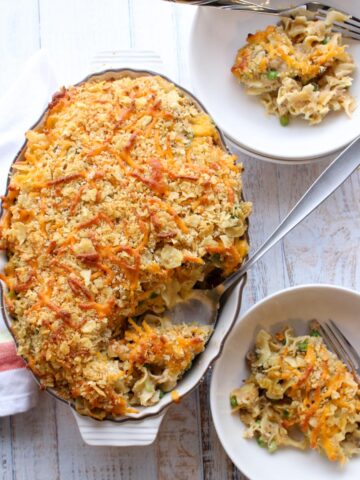 Tuna casserole with two servings