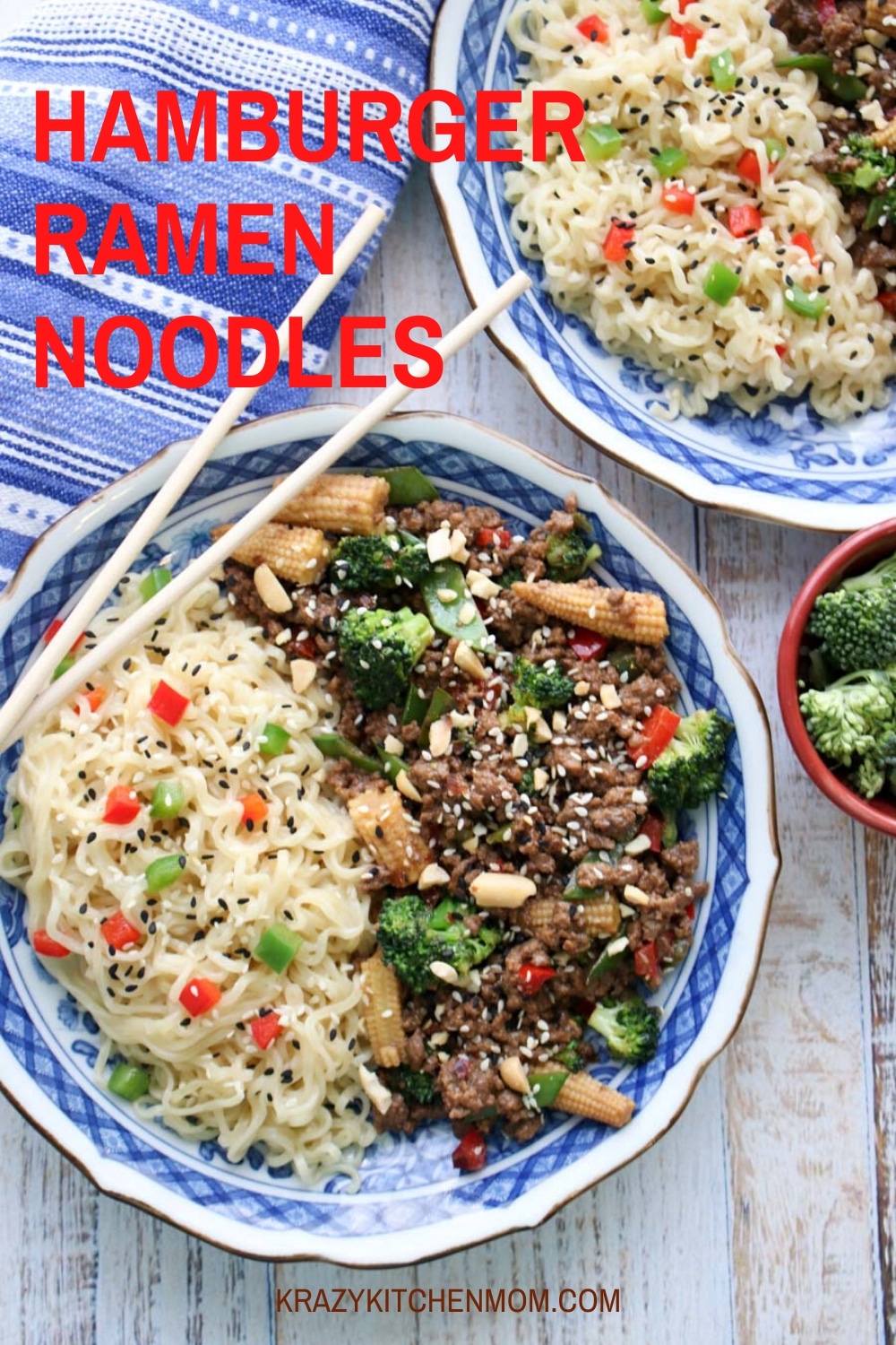 All you need to make Hamburger Ramen Noodles is ground beef, some veggies, some Asian flavors, and ramen noodles.  via @krazykitchenmom