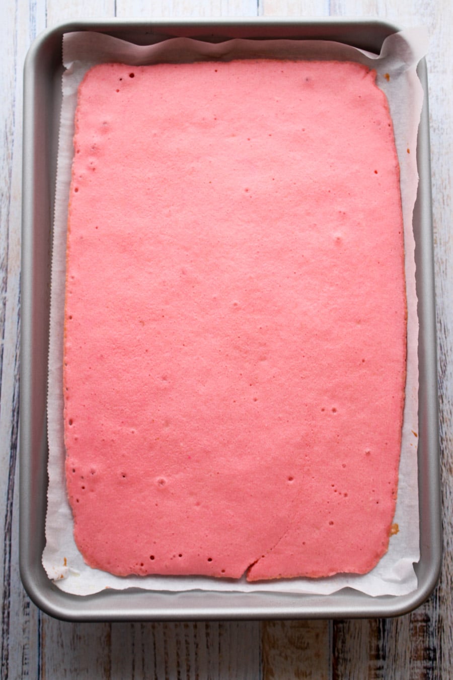 Pink cake baked