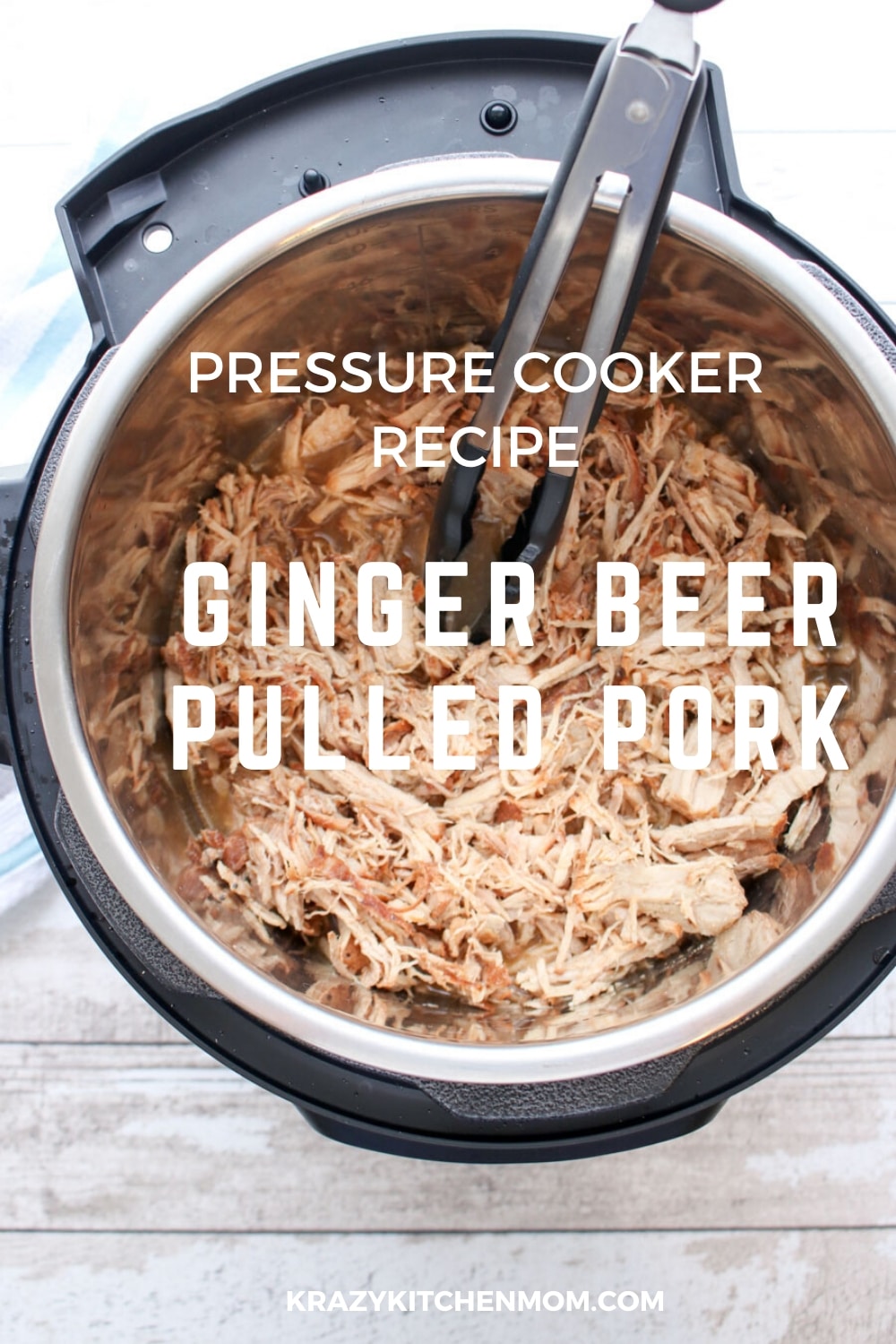 Pressure Cooker Ginger Beer Pulled Pork is easy, convenient, quick and delicious. It's moist and has a sweet and subtle ginger taste from the ginger beer.  via @krazykitchenmom