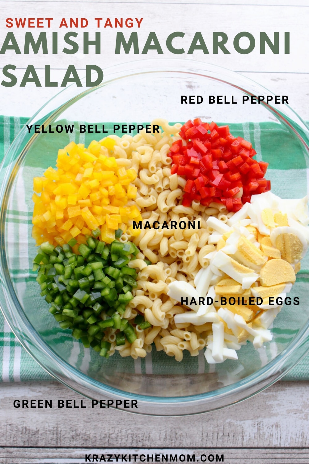 BOWL of Macaroni salad ingredients