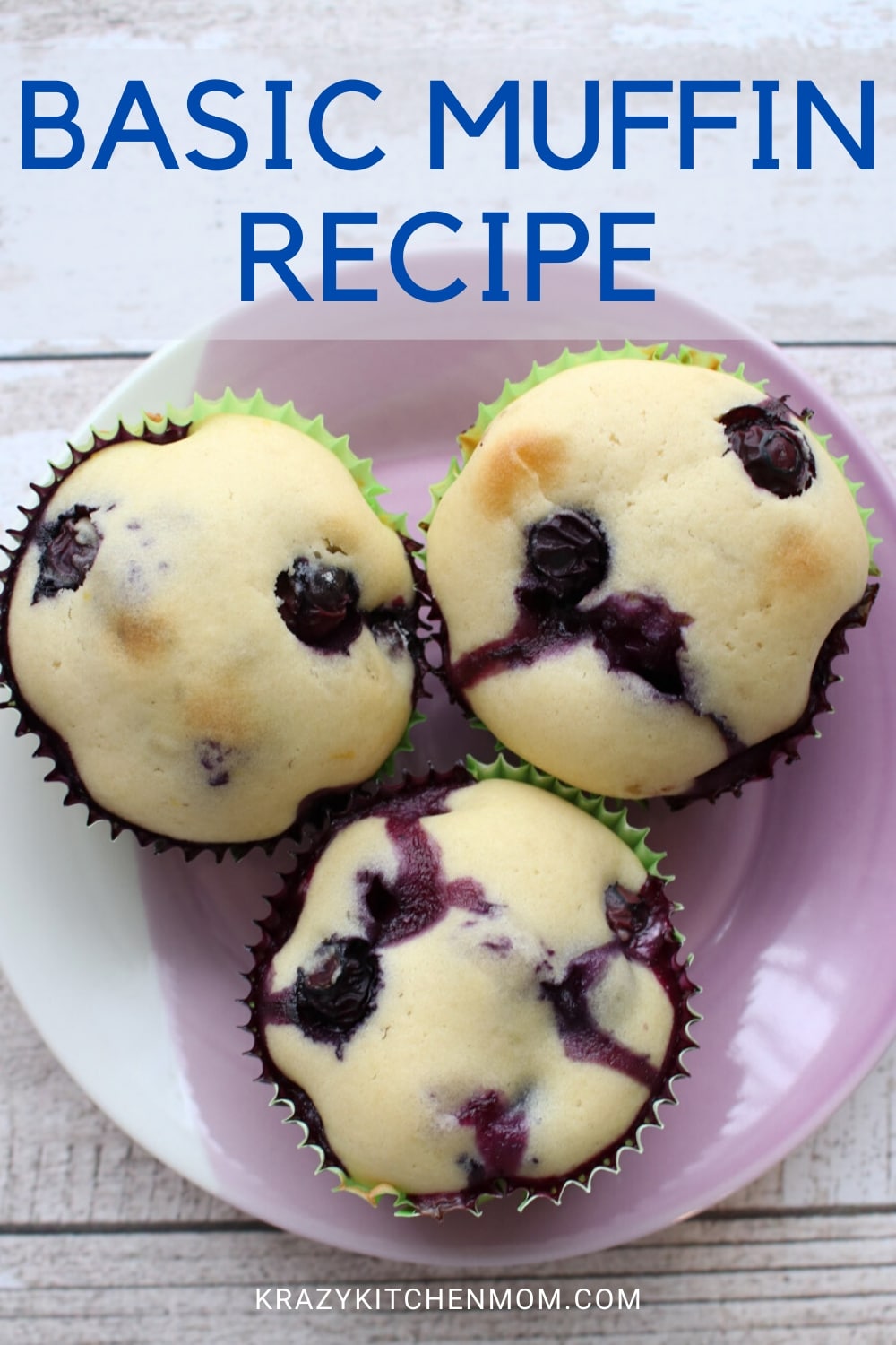 Start with this Basic Muffin Recipe to make many variations and flavors of muffins. This simple recipe allows you to add many different fruits and flavors to create mouthwatering muffins.  via @krazykitchenmom