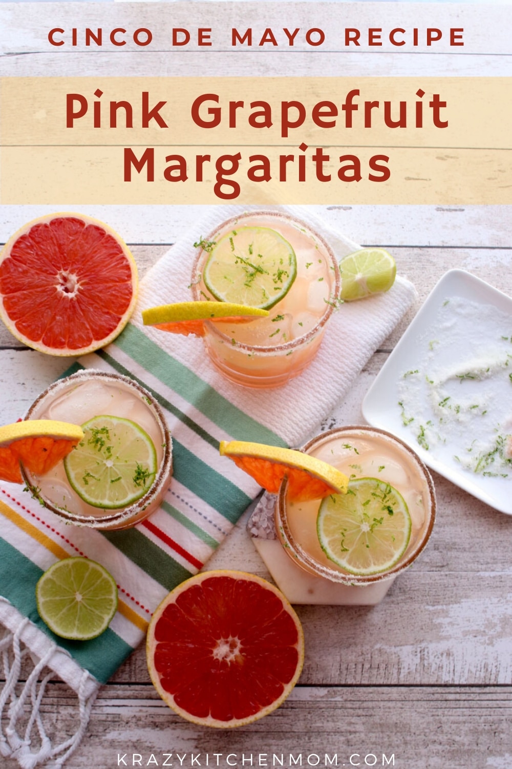 My Pink Grapefruit Margarita is the perfect way to use fresh citrus. I use both fresh grapefruit juice and fresh lime juice.  via @krazykitchenmom