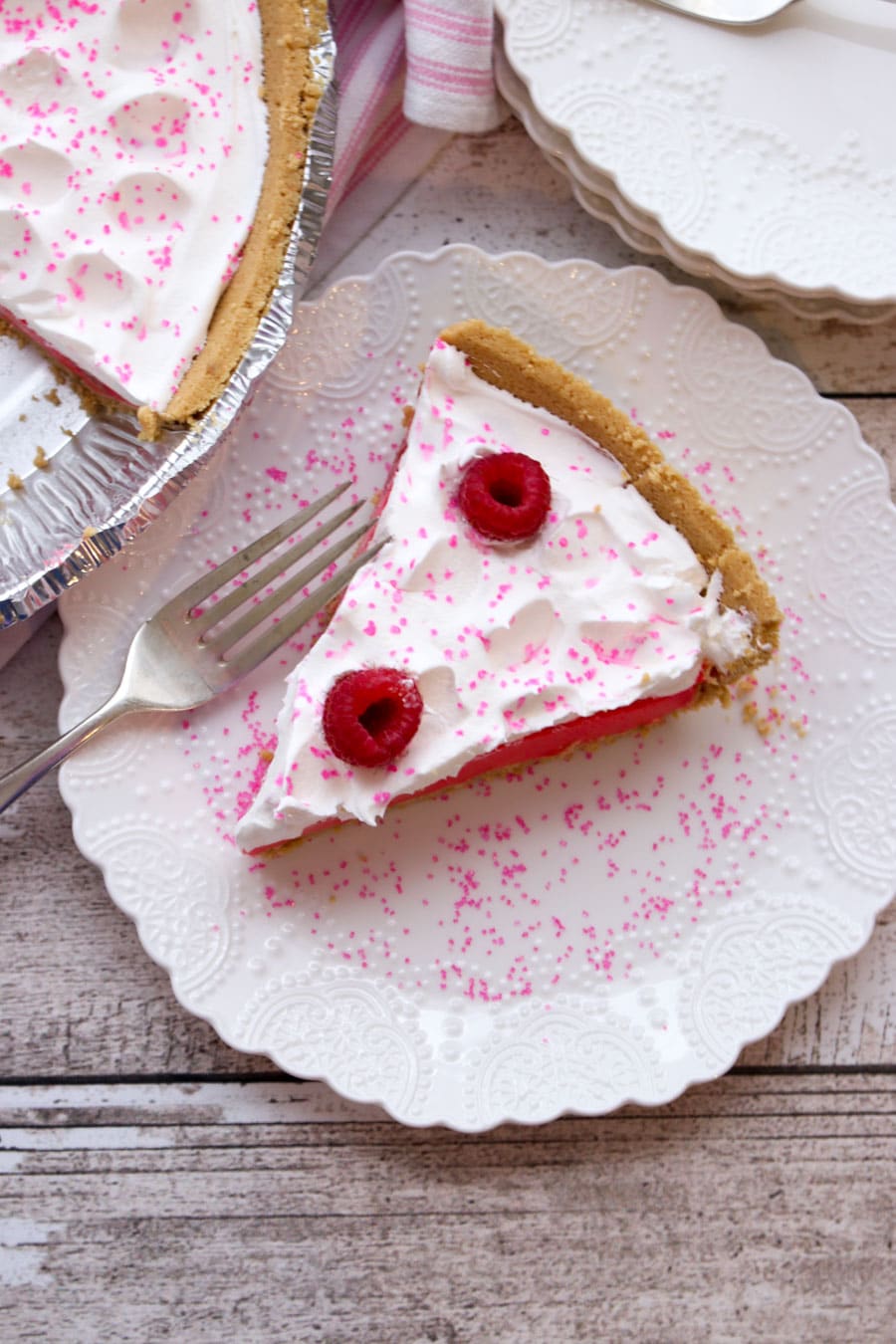 1 slice of Raspberry Jello Yogurt Pie