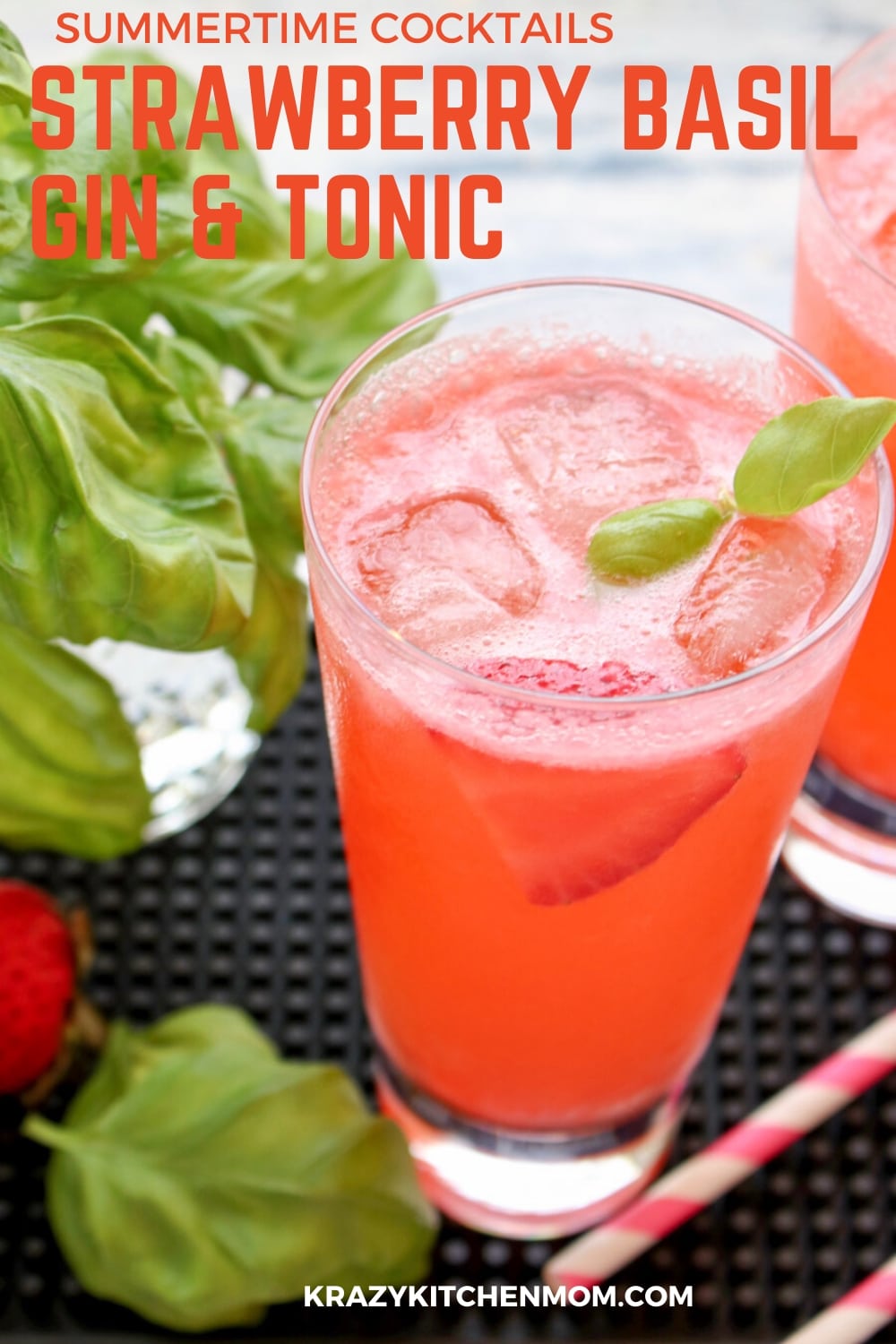 STRAWBERRY BASIL GIN AND TONIC - Refreshing, sweet from the strawberries, pleasingly pungent from the fresh basil, and fizzy from the tonic water.  via @krazykitchenmom