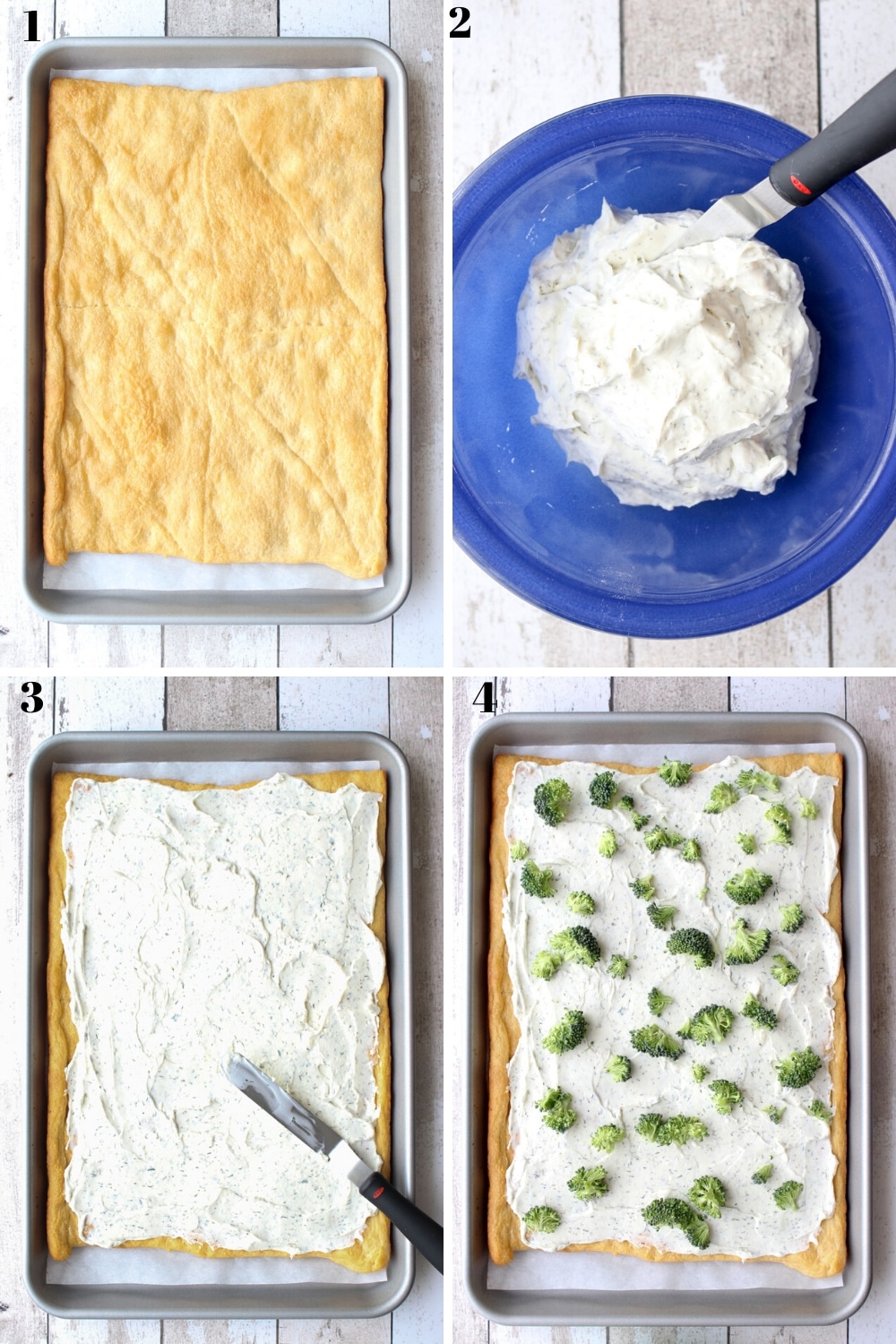 visual showing the first four steps of making this recipe