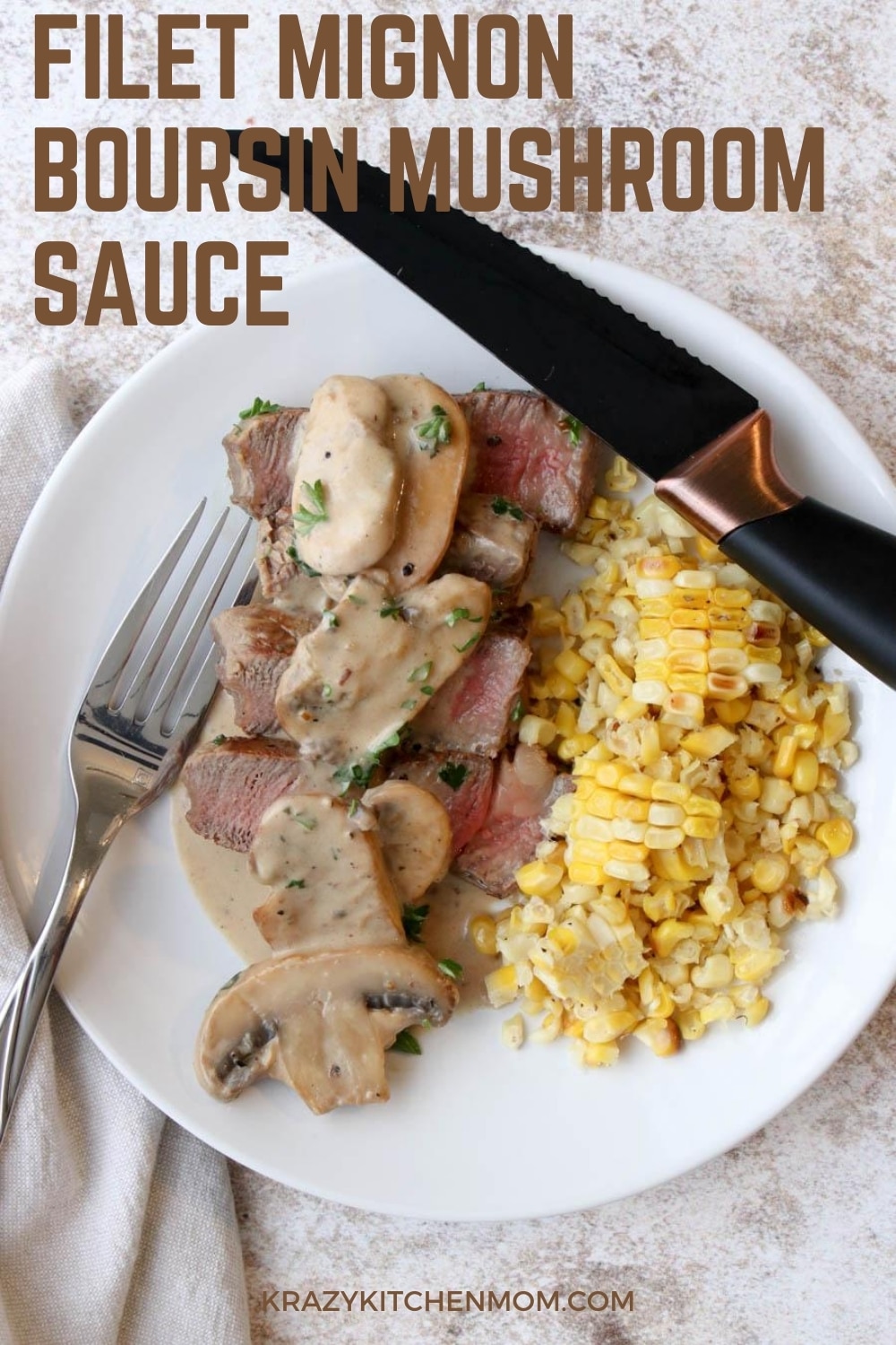 Tender filet mignon steaks smothered in a creamy, rich mushroom sauce with hints of sweet tanginess and garlic. This is a steak meal that you'd expect to find in a fancy restaurant but it's really super simple to make.  via @krazykitchenmom