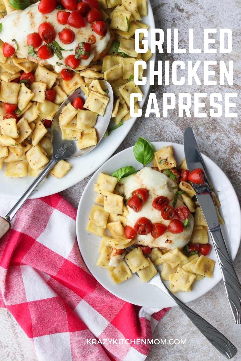 Fire up the grill for tender, juicy, flavor-packed grilled chicken topped with mozzarella cheese, fresh tomatoes, aromatic basil, olive oil, and balsamic vinegar.  via @krazykitchenmom