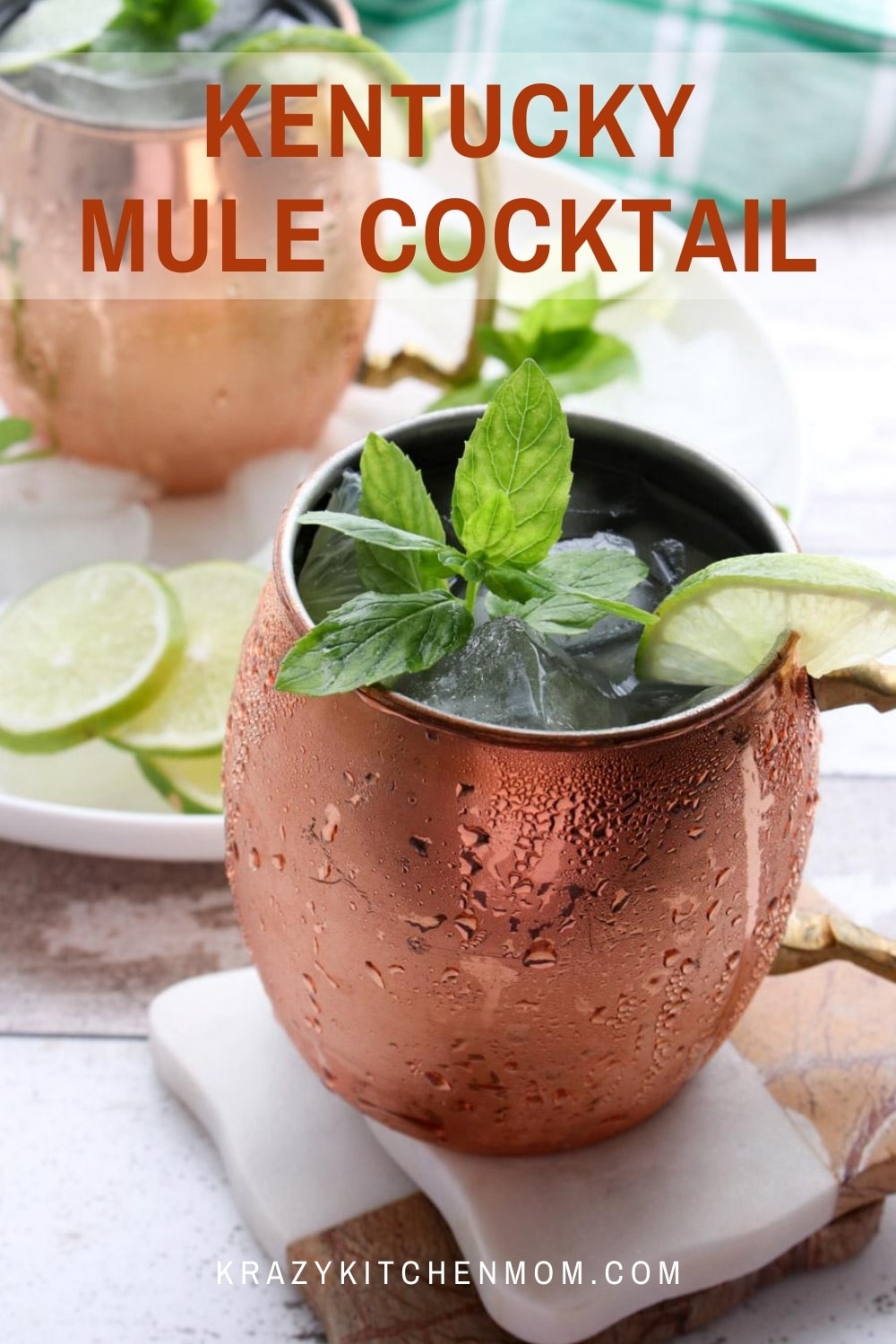 A simple twist on a traditional Moscow Mule using bourbon instead of vodka. Invite your family and friends to join you for a casual evening on the patio with this delightfully cold and refreshing Kentucky Mule Cocktail.  via @krazykitchenmom