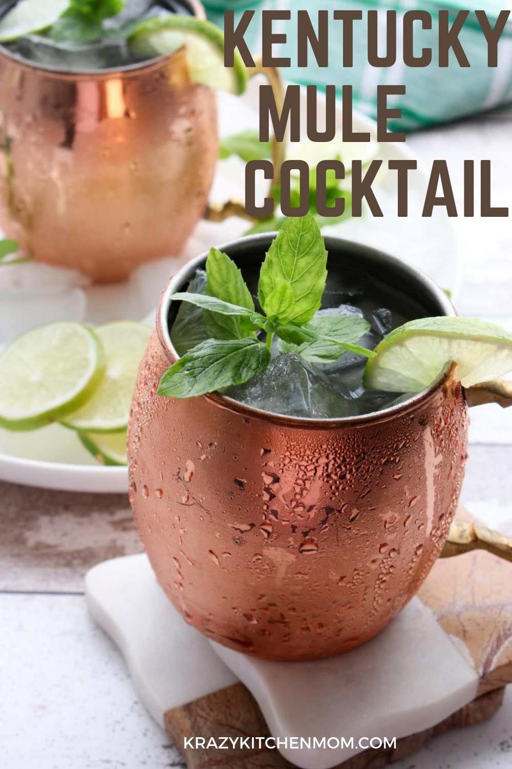 A simple twist on a traditional Moscow Mule using bourbon instead of vodka. Invite your family and friends to join you for a casual evening on the patio with this delightfully cold and refreshing Kentucky Mule Cocktail.  via @krazykitchenmom