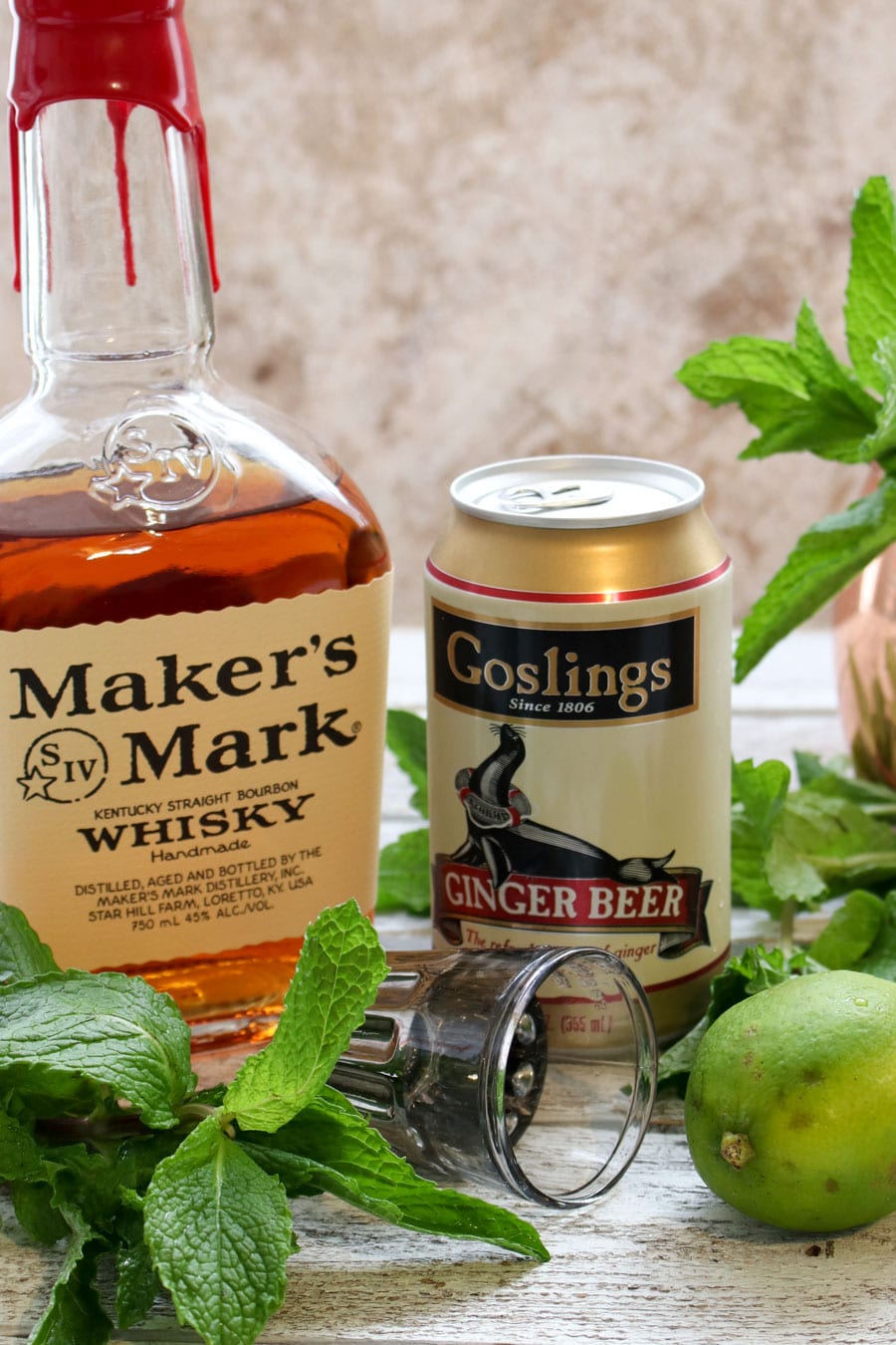 Photo showing ingredients in a Kentucky Mule Cocktail