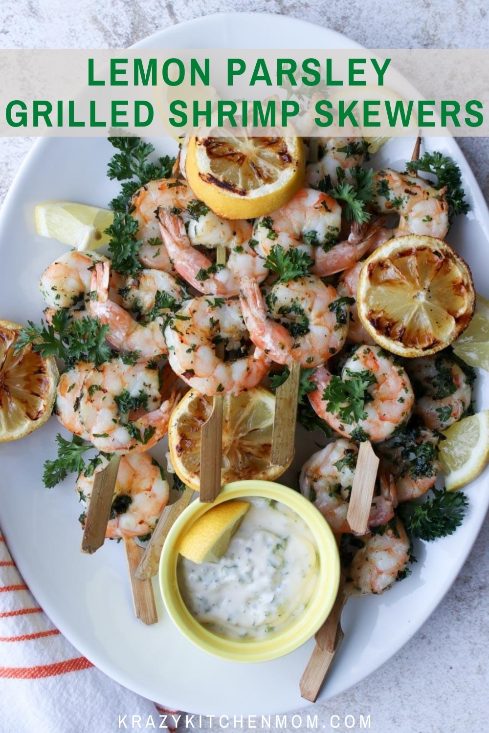 Juicy, crispy, lemony, herb quick-cooking grill shrimp is an easy weekend night or weekend meal. Serve them as an appetizer or a main meal. Ready is less than 6 minutes. Ready is less than 6 minutes. via @krazykitchenmom