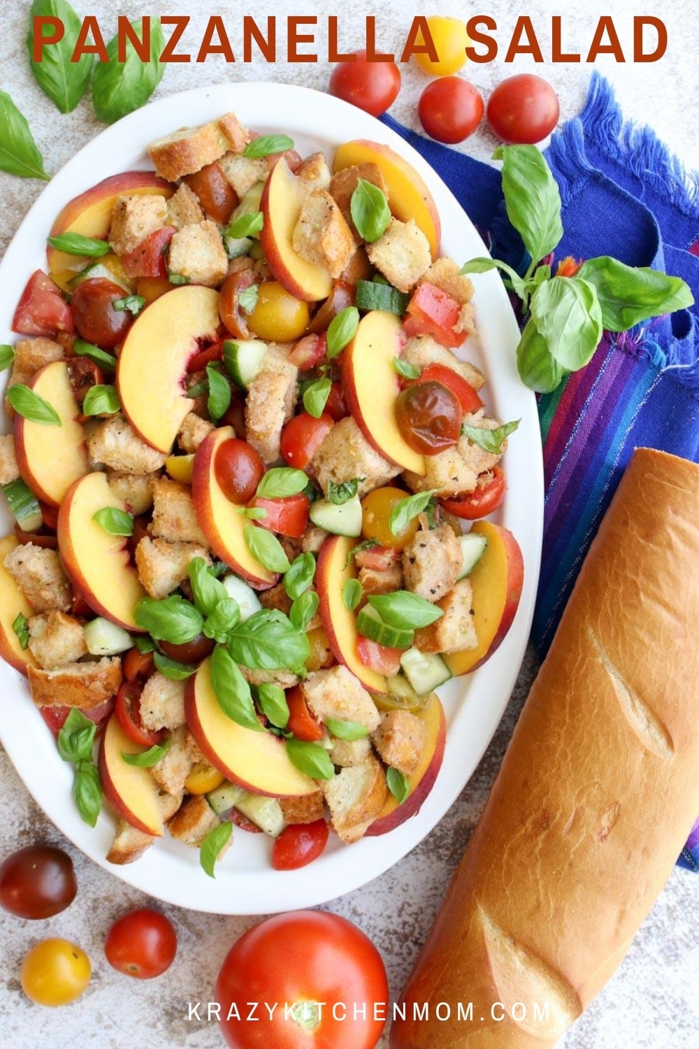 This is my summertime version of the classic Italian Panzanella Salad. I've added fresh slices of juicy peaches that add another layer of freshness and sweetness. Once you try it, I promise it will become your "go-to summer salad" too! via @krazykitchenmom