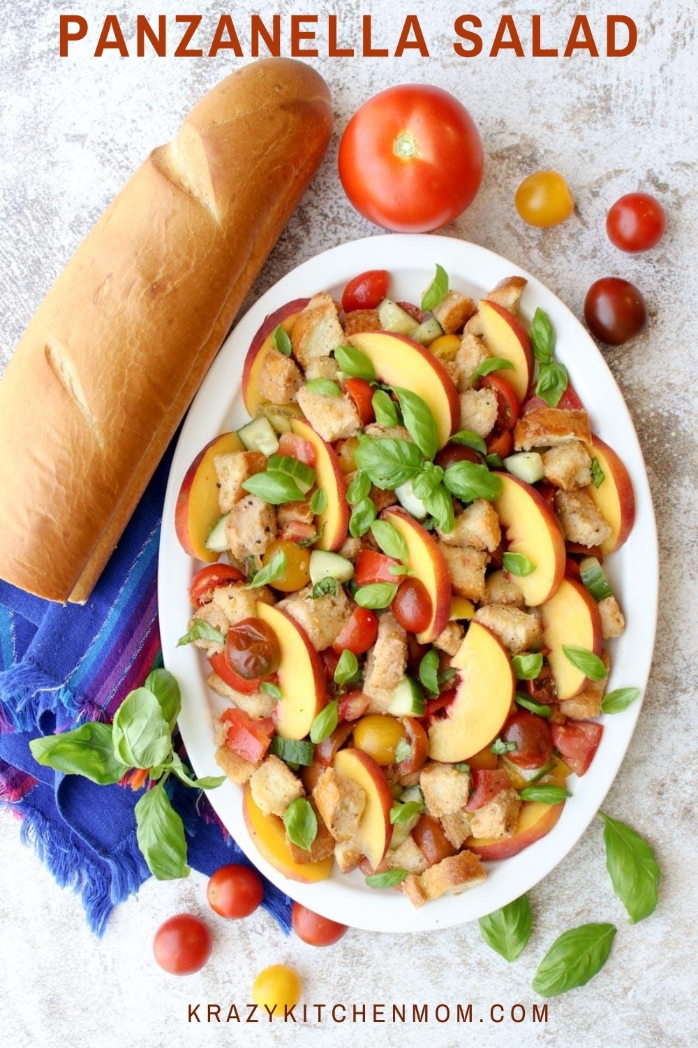 This is my summertime version of the classic Italian Panzanella Salad. I've added fresh slices of juicy peaches that add another layer of freshness and sweetness. Once you try it, I promise it will become your "go-to summer salad" too! via @krazykitchenmom