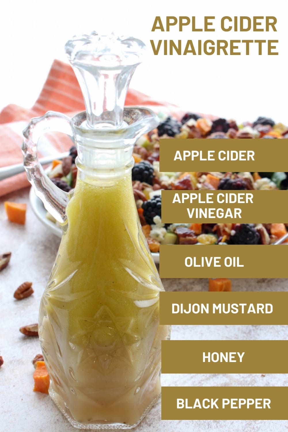 ingredients to make apple cider vinaigrette 