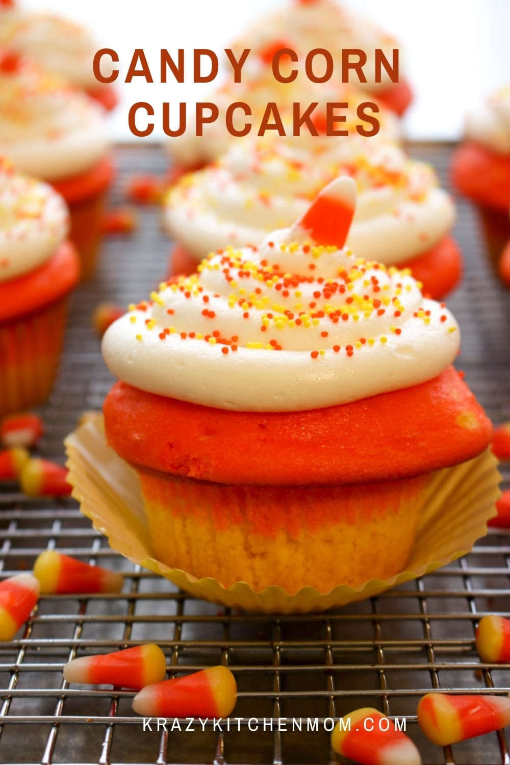 Fun Halloween Cupcake treats made from a box mix and frosted with cream cheese frosting.  via @krazykitchenmom