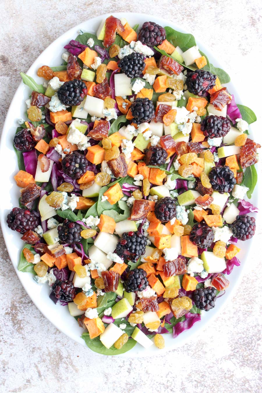 Photo of the fully assembled harvest salad