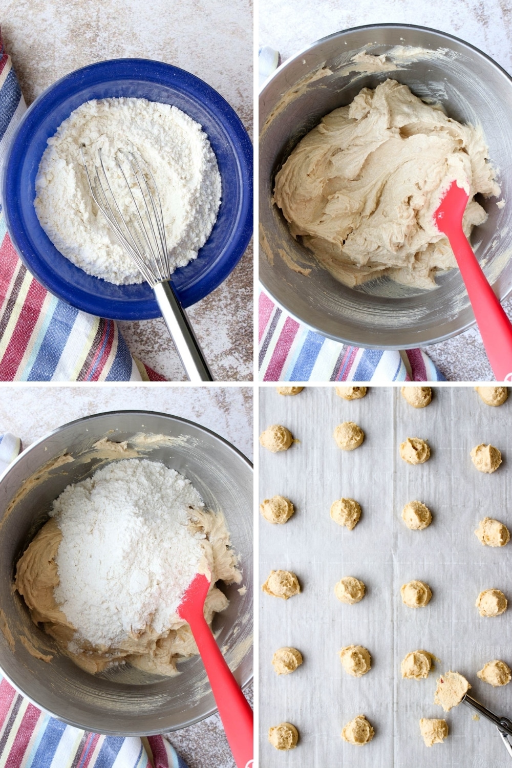 Photo showing the steps to make peanut butter and jelly cookies