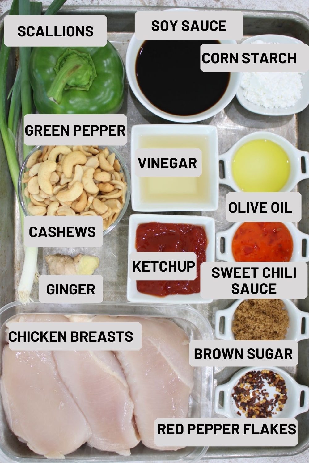 ingredients to make slow cooker cashew chicken