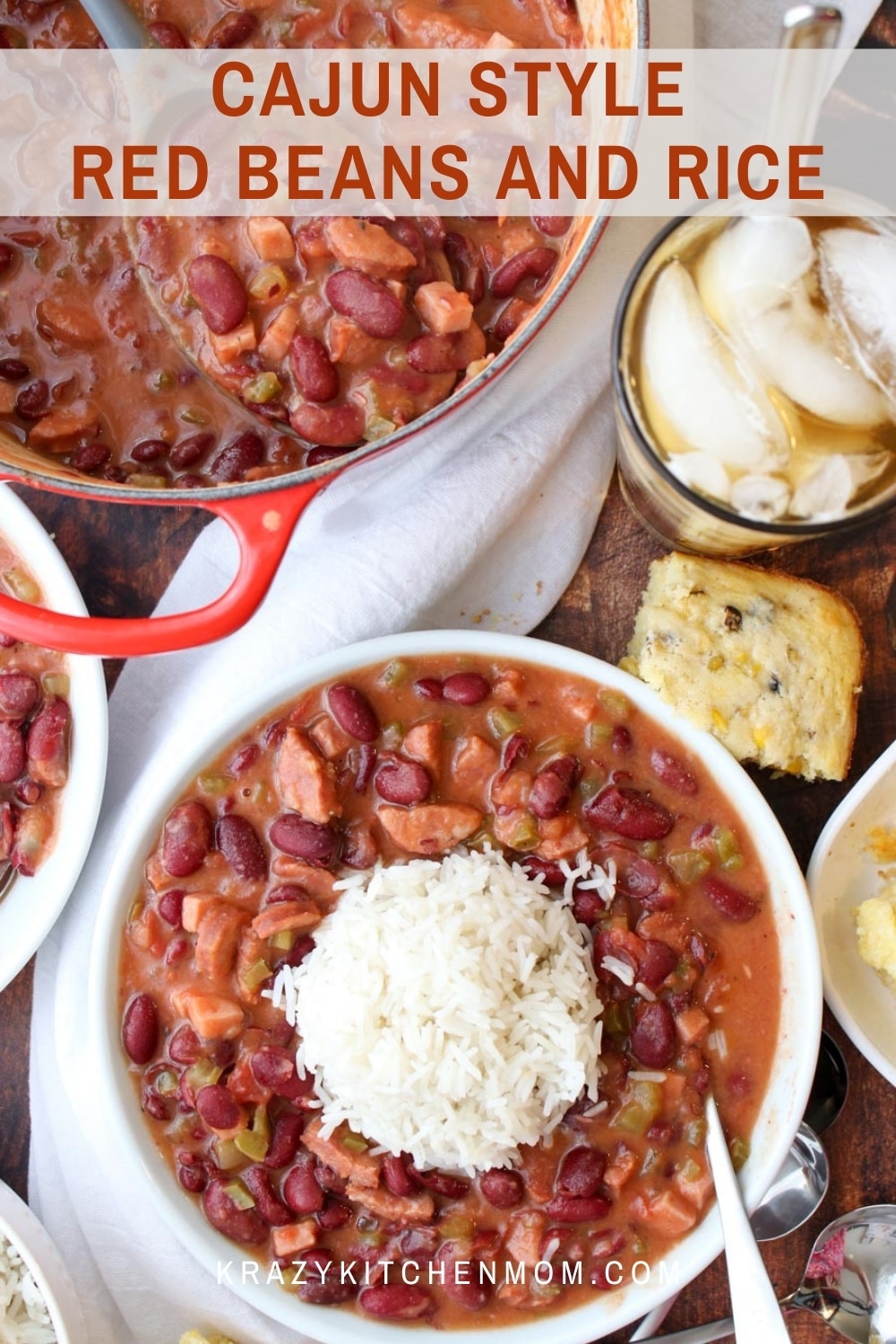 Time to get cozy with a big bowl of Cajun Red Beans and Rice. At our house, this is true comfort food. Thick, rich, hearty, creamy, spicy, smokey comfort food. It doesn't get any better. via @krazykitchenmom