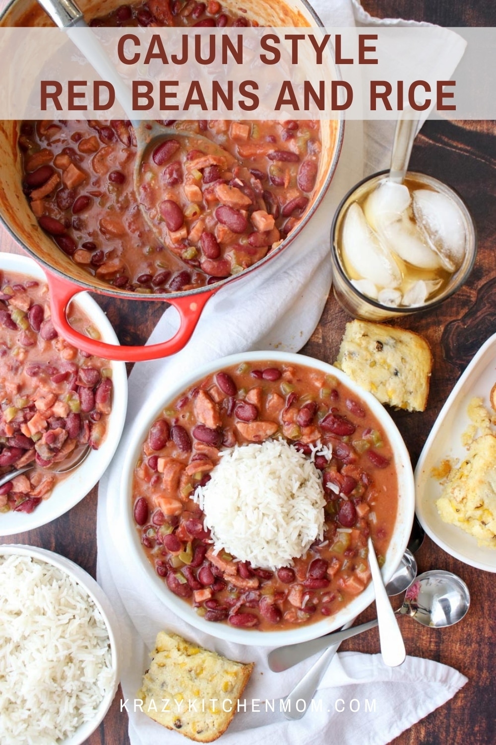 Time to get cozy with a big bowl of Cajun Red Beans and Rice. At our house, this is true comfort food. Thick, rich, hearty, creamy, spicy, smokey comfort food. It doesn't get any better. via @krazykitchenmom