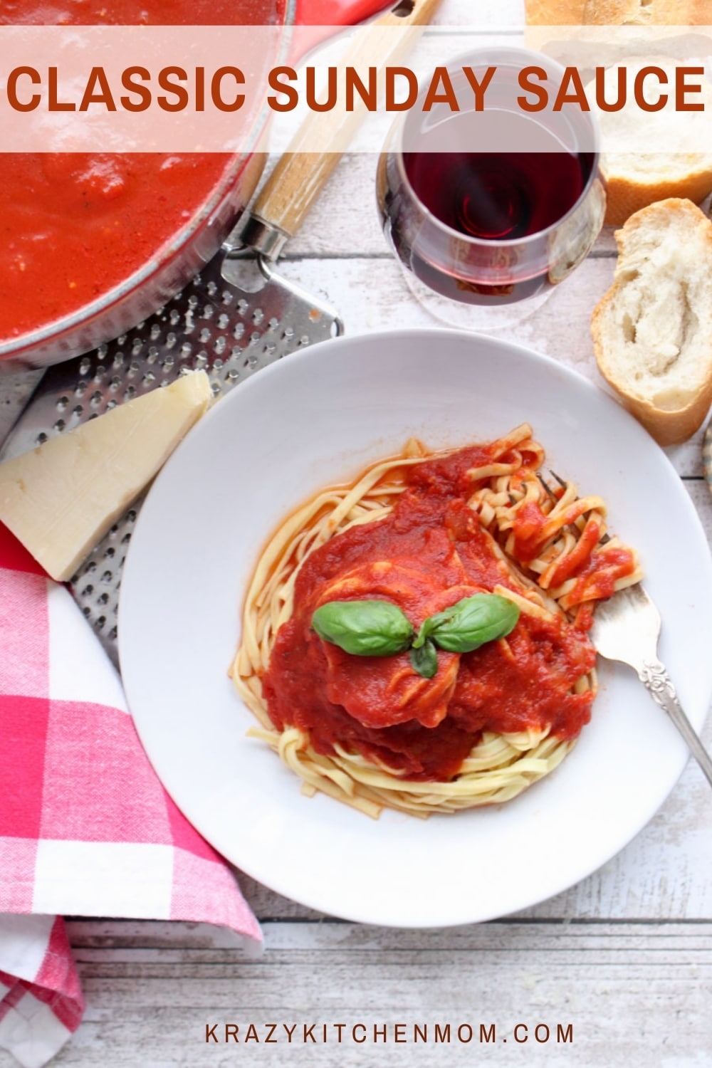 The secret to a perfect Sunday Sauce is to cook it low and slow for several hours. No rush and little fuss. It's worth every minute you wait. via @krazykitchenmom
