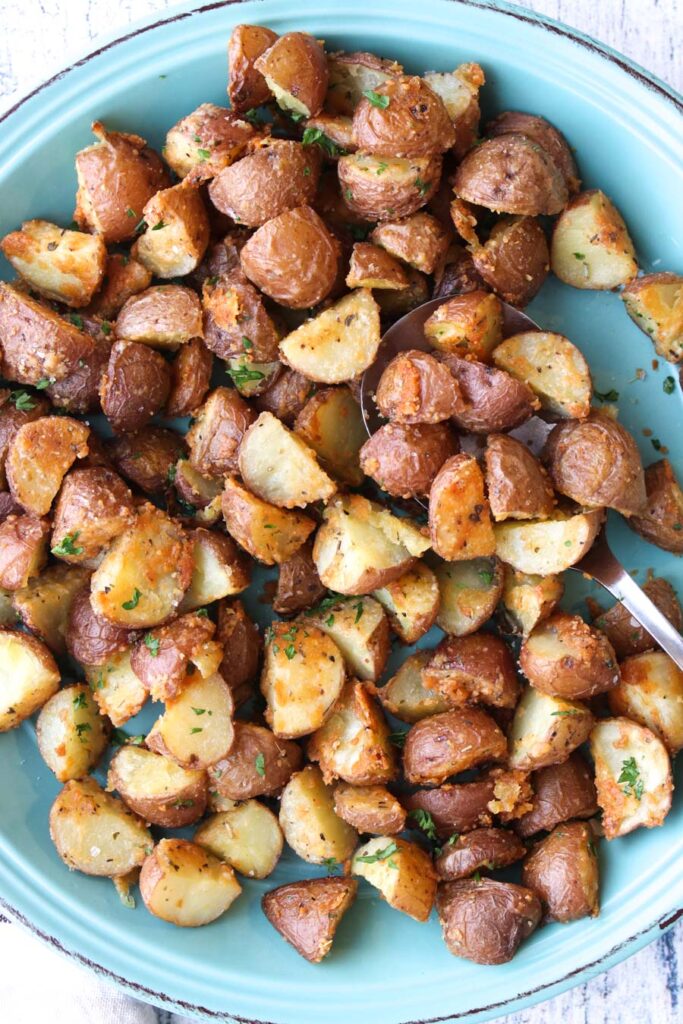 Parmesan Garlic Butter Roasted Potatoes Krazy Kitchen Mom