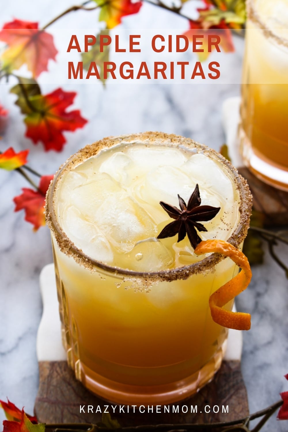 Here it is...the best Apple Cider Margaritas you'll ever taste! Apple cider, tequila, triple sec, and a splash of a secret ingredient with a cinnamon sugar rim, of course.  via @krazykitchenmom