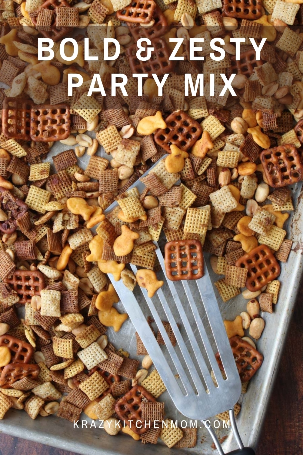 Bold, zesty, buttery, crunchy, salty party mix is a fan favorite at our house. It's my bolder zestier version of a classic party mix snack that really gets the party started.  via @krazykitchenmom
