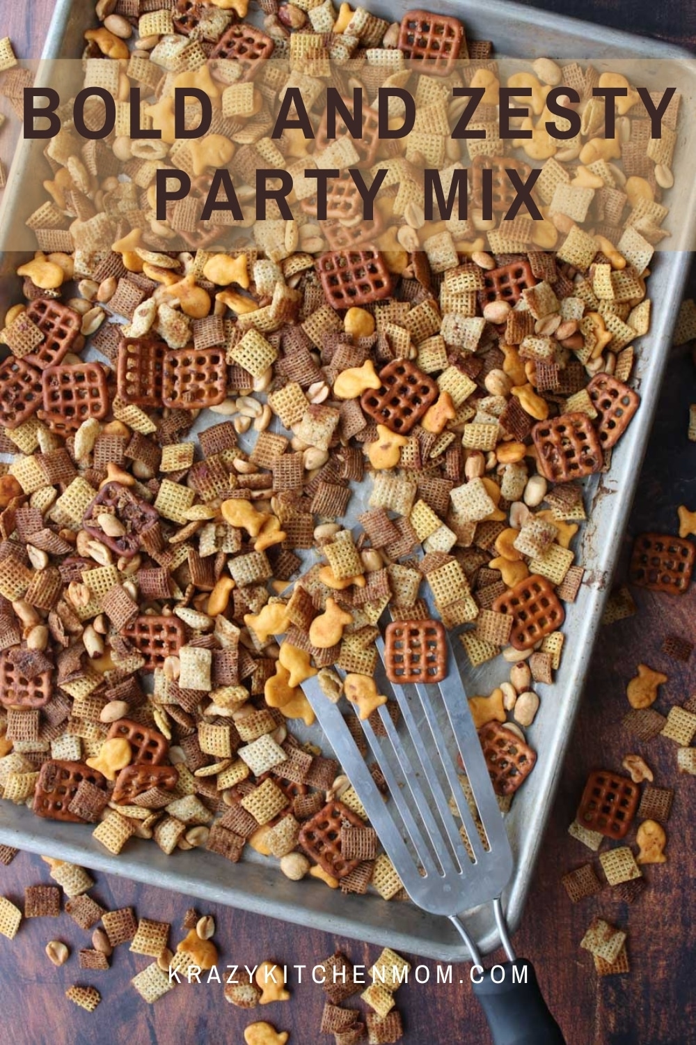 Bold, zesty, buttery, crunchy, salty party mix is a fan favorite at our house. It's my bolder zestier version of a classic party mix snack that really gets the party started.  via @krazykitchenmom