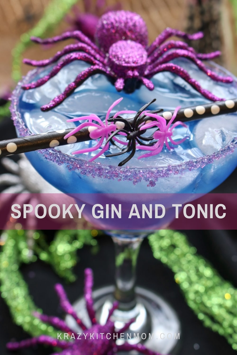 My gin and tonic cocktail has its own Halloween costume this year. This cocktail is balanced with a touch of sweetness and citrus notes.  via @krazykitchenmom