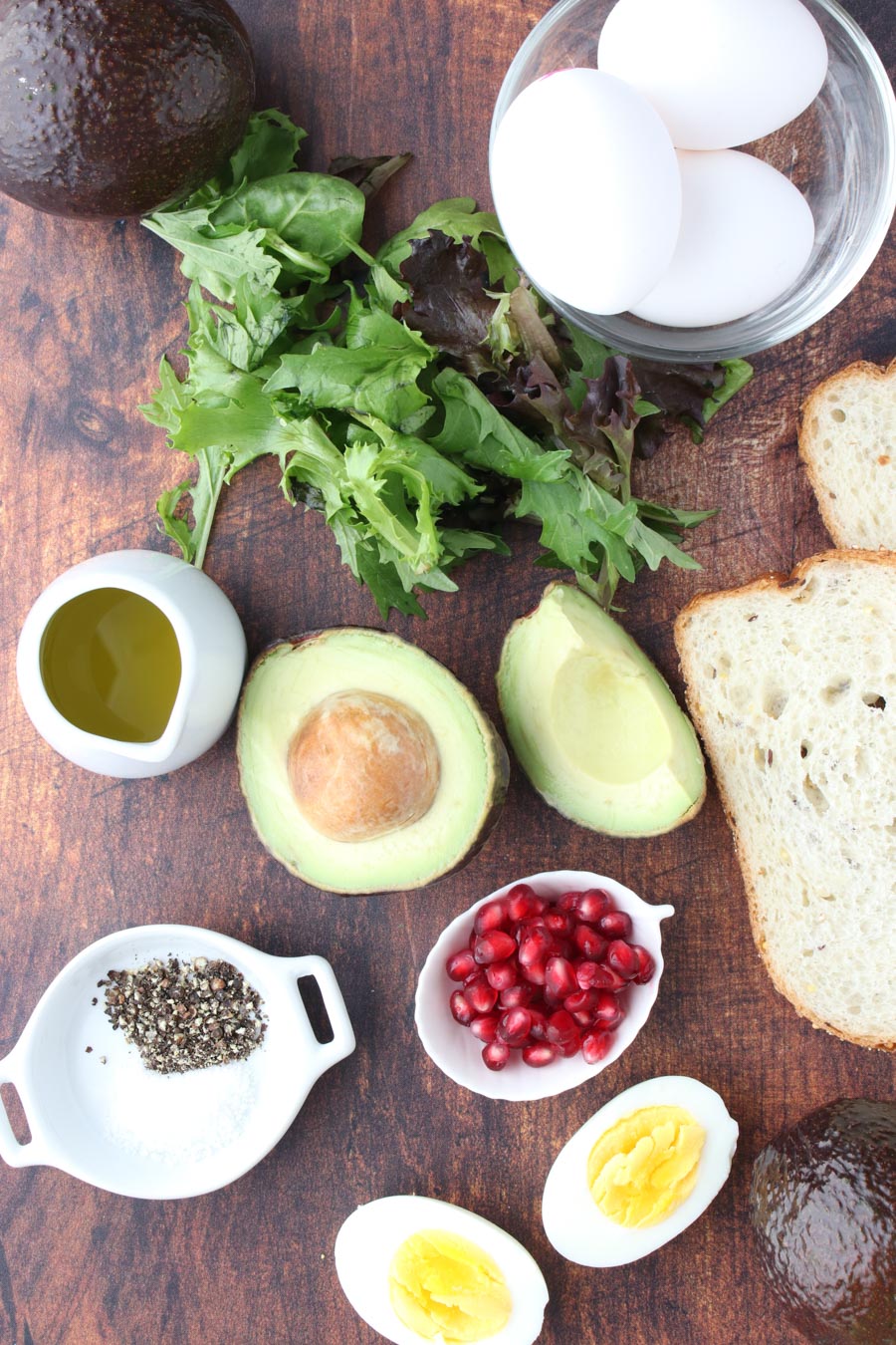 photo showing the ingredient in the avocado egg brunch platter