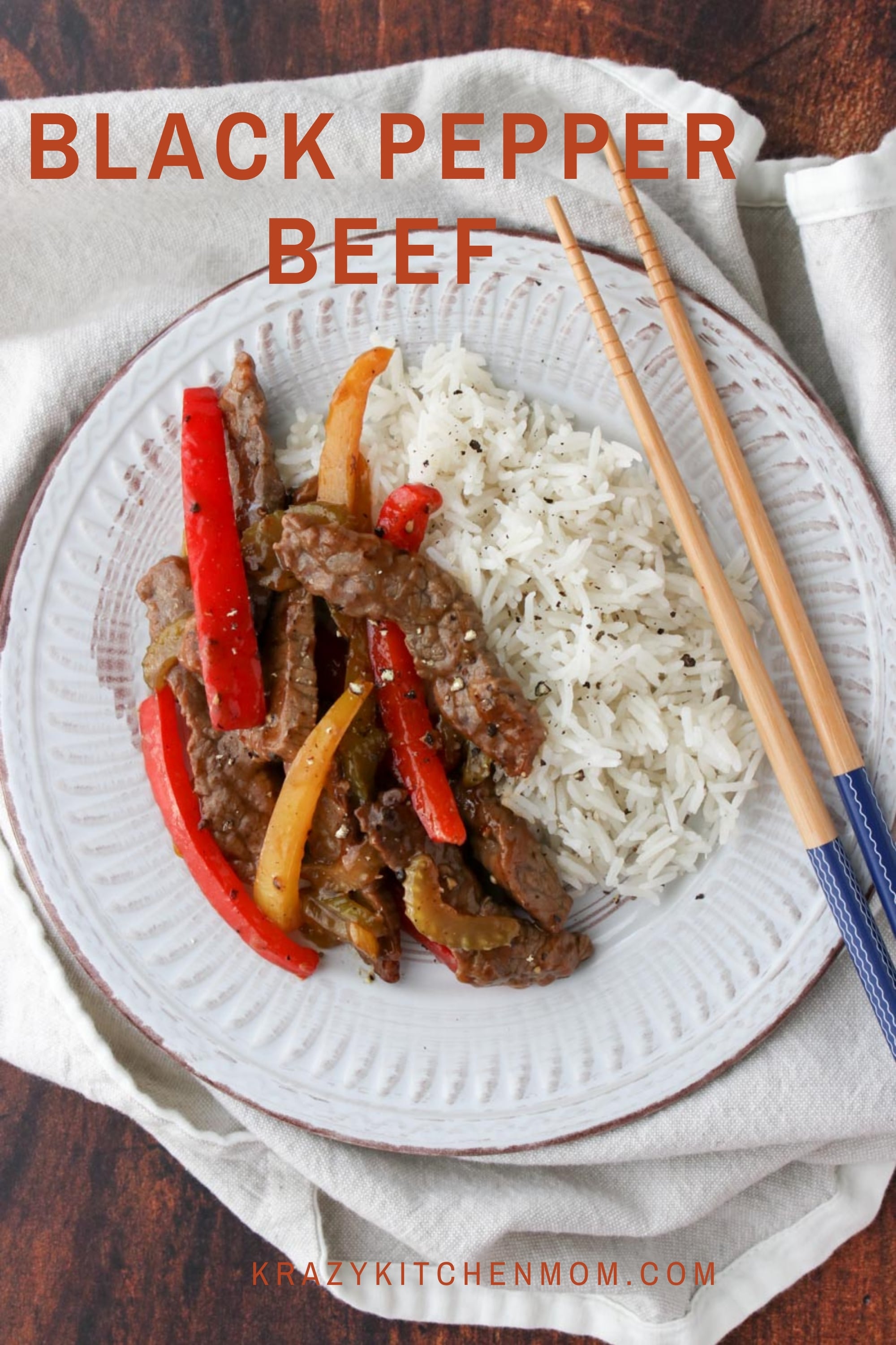 Skip the carryout and make black peppers beef at home. It's easy, rich, and full of flavor. Perfect for any weeknight dinner. The sauce in this recipe is sweet and sticky with the deep woody taste of black pepper and a crunch from the vegetables.  via @krazykitchenmom