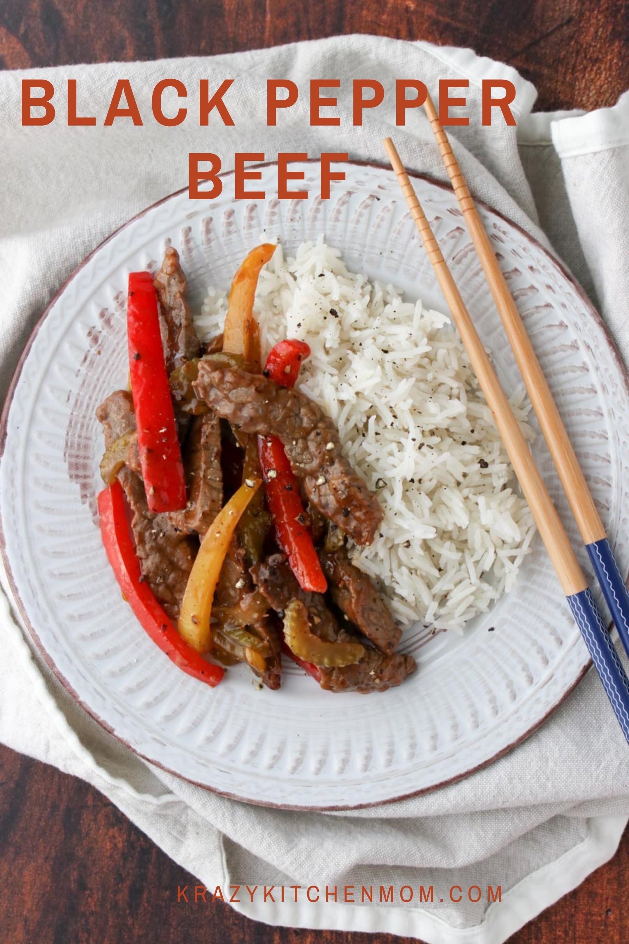Skip the carryout and make black peppers beef at home. It's easy, rich, and full of flavor. Perfect for any weeknight dinner. The sauce in this recipe is sweet and sticky with the deep woody taste of black pepper and a crunch from the vegetables.  via @krazykitchenmom
