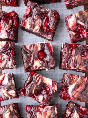 brownies spread out on a cookie sheet