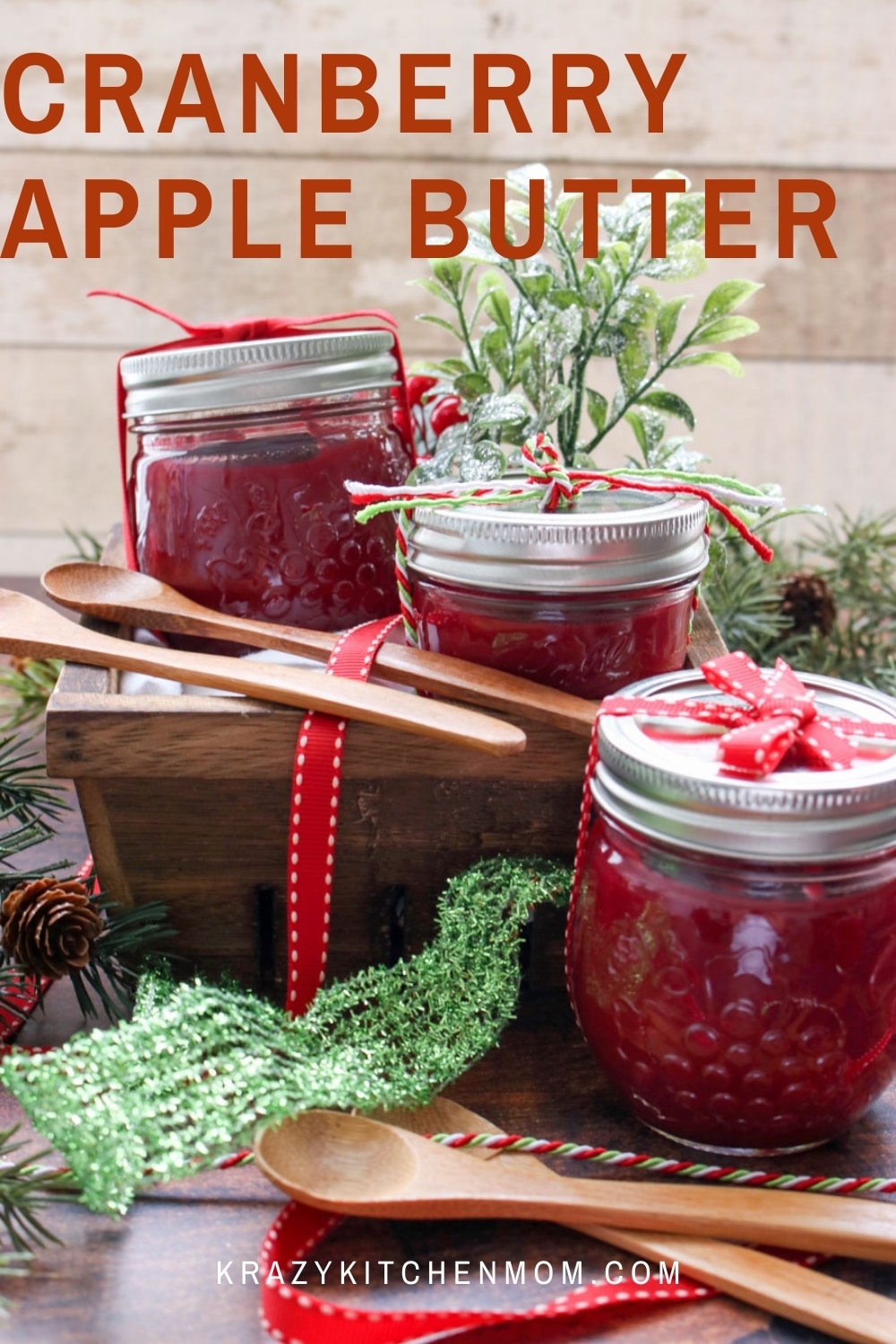 A simple and seasonal recipe to ring in the holidays all month. Cranberry apple butter is a sweet, creamy, tangy addition to your morning toast. via @krazykitchenmom