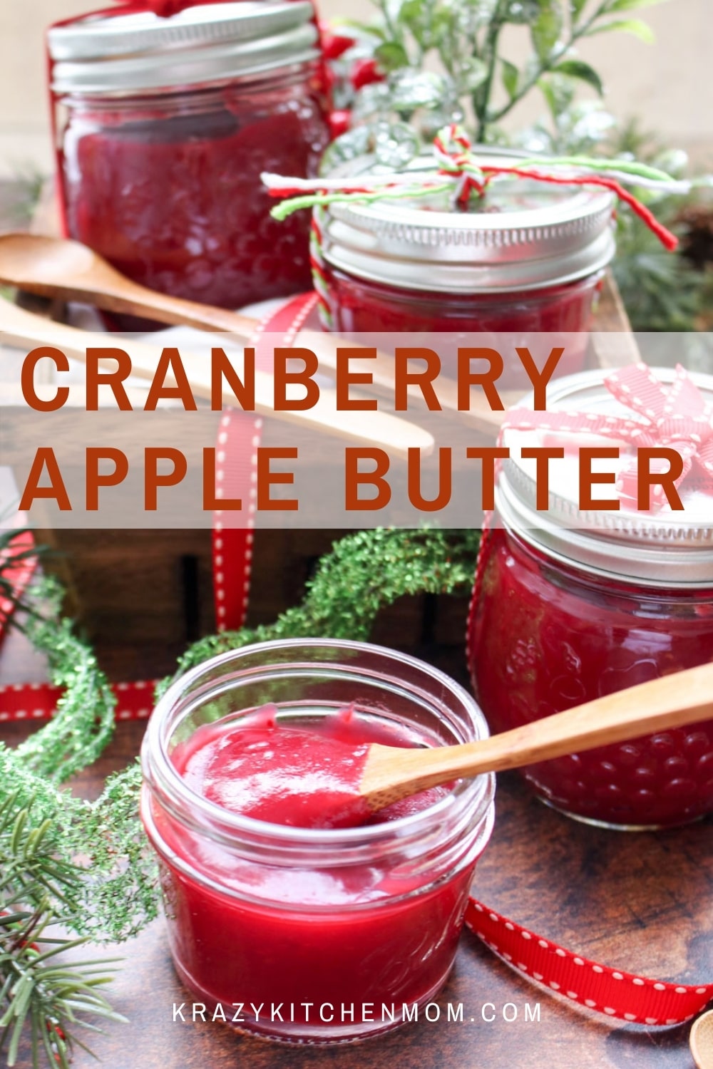 A simple and seasonal recipe to ring in the holidays all month. Cranberry apple butter is a sweet, creamy, tangy addition to your morning toast. via @krazykitchenmom