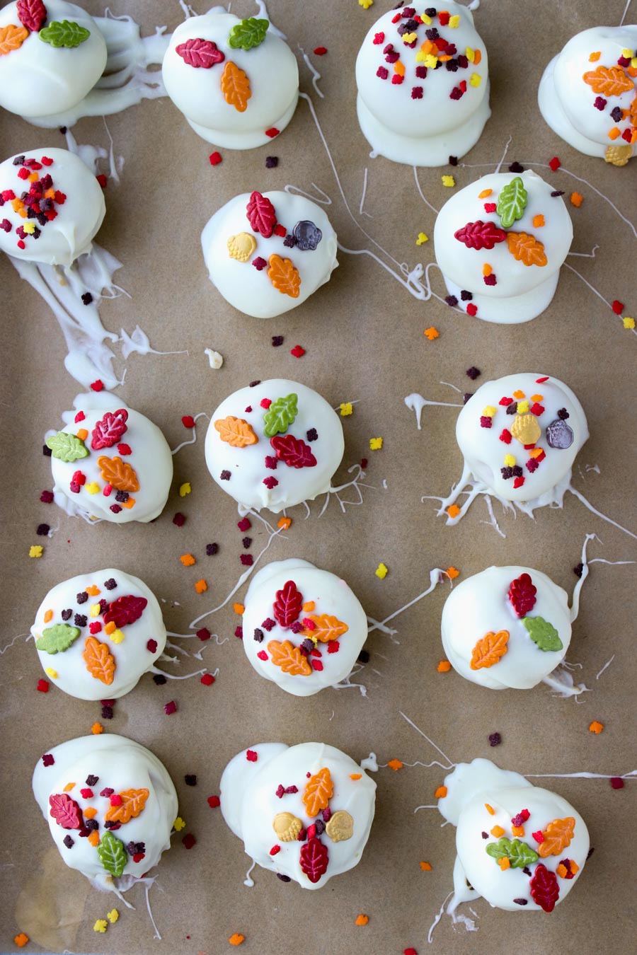 Gingersnap truffles on brown parchment paper