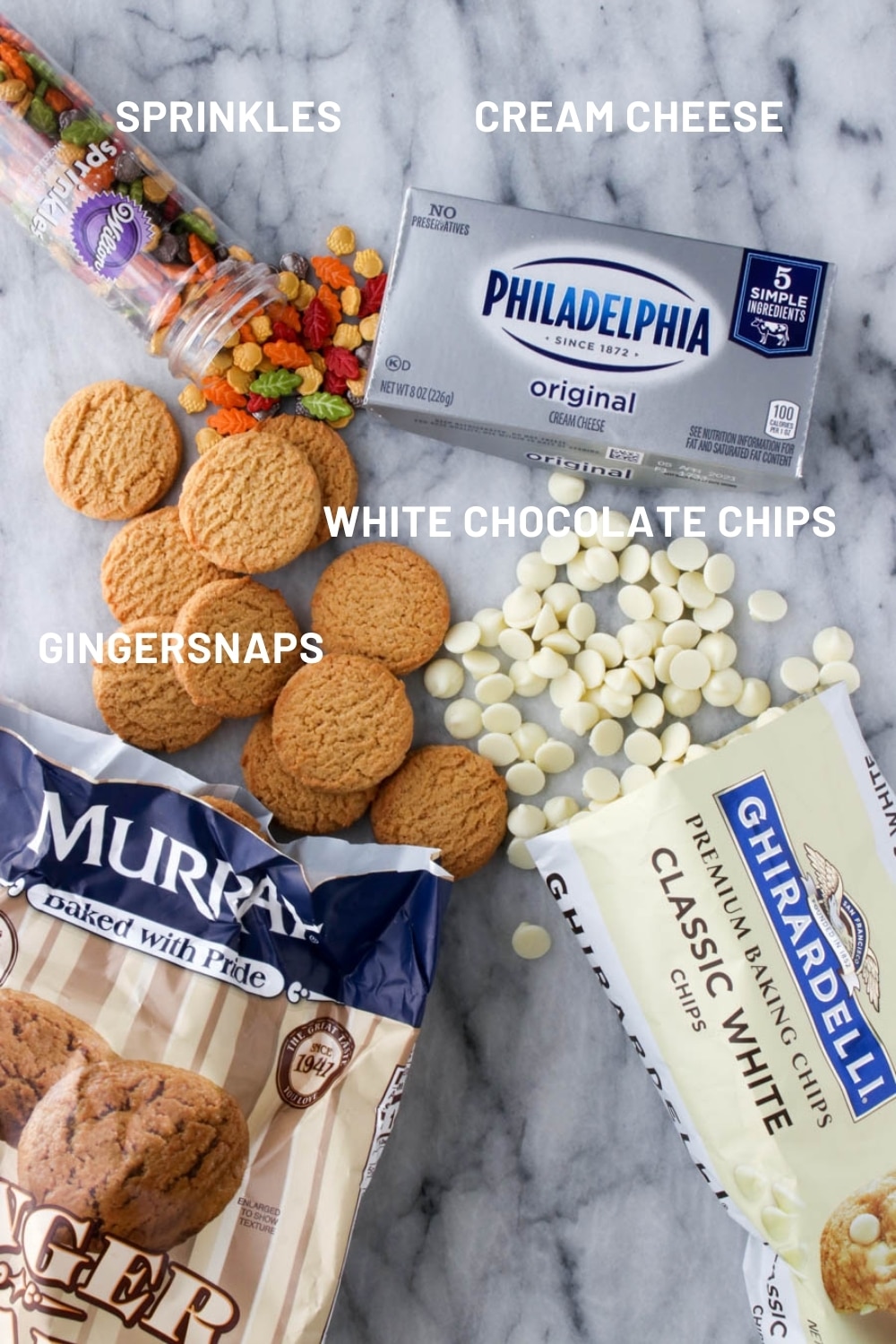 Ingredients to make gingersnap truffles