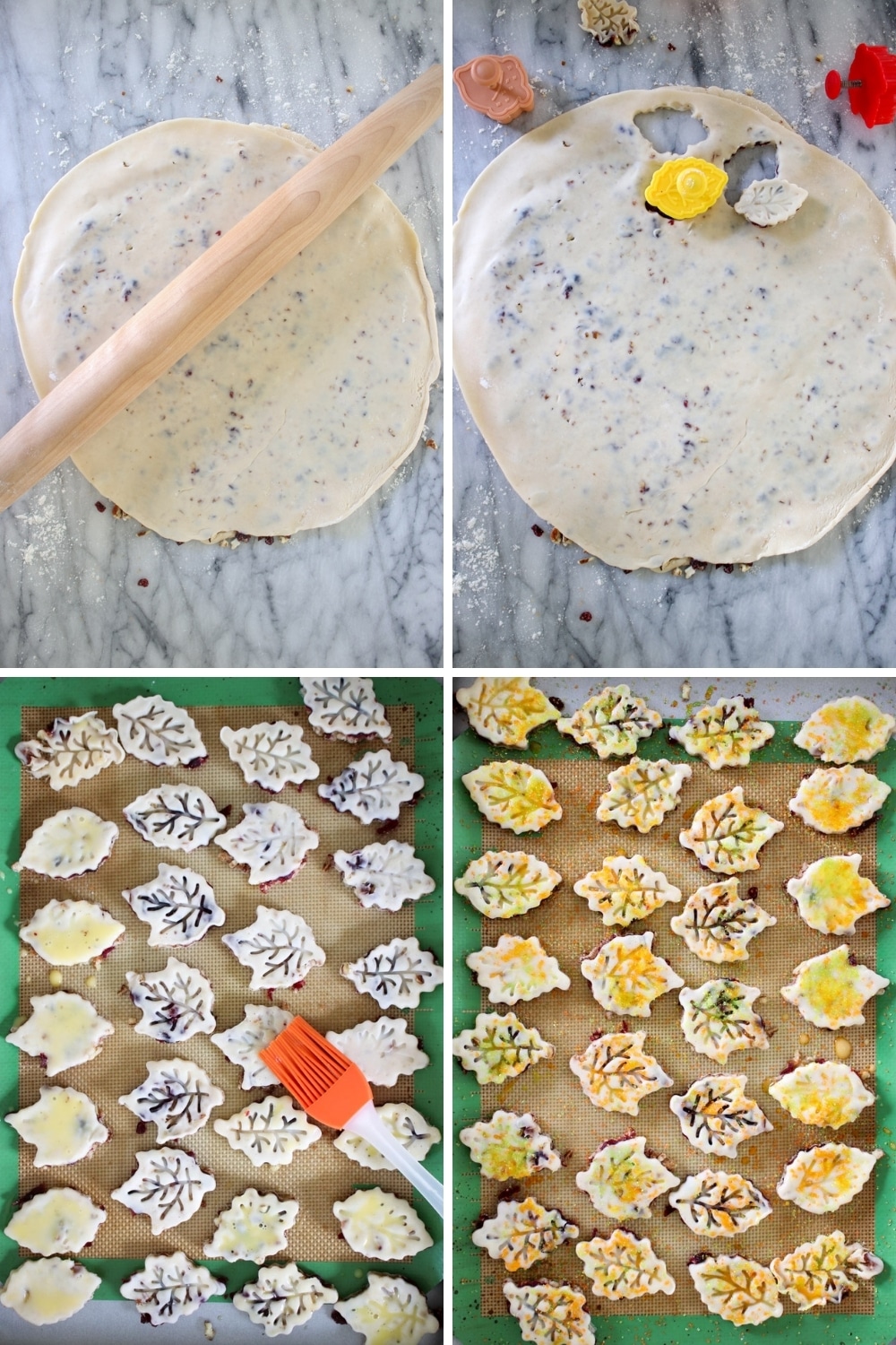 collage with step to make pie crust cookies